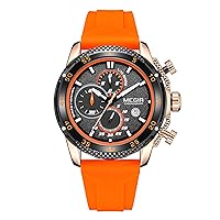 MEGIR Men's Sports Analogue Chronograph Watch with Waterproof Luminous Display and Stylish Silicone Strap