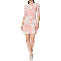 Tommy Hilfiger Women's Floral Jersey Short Puff Sleeve Dress
