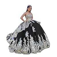 2024 Pearl Sheer Illusion Neck Ball Gown Gold Embroidered Quinceanera Prom Party Dresses with Long Sleeves