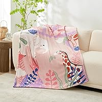 Cozy Bliss Oversize Elephant Print Throw Blanket for Kids - One Side Pure, One Side Design - 350GSM MilkyPlush™ Non Shedding Thick Fleece, Soft Warm Blanket for Bed Baby Stroller Toddler Gifts 43