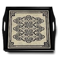 Unique gift - Arabesque Abu Dhabi - Square Hand Painted Glass Tray with Gold Aluminium Frame