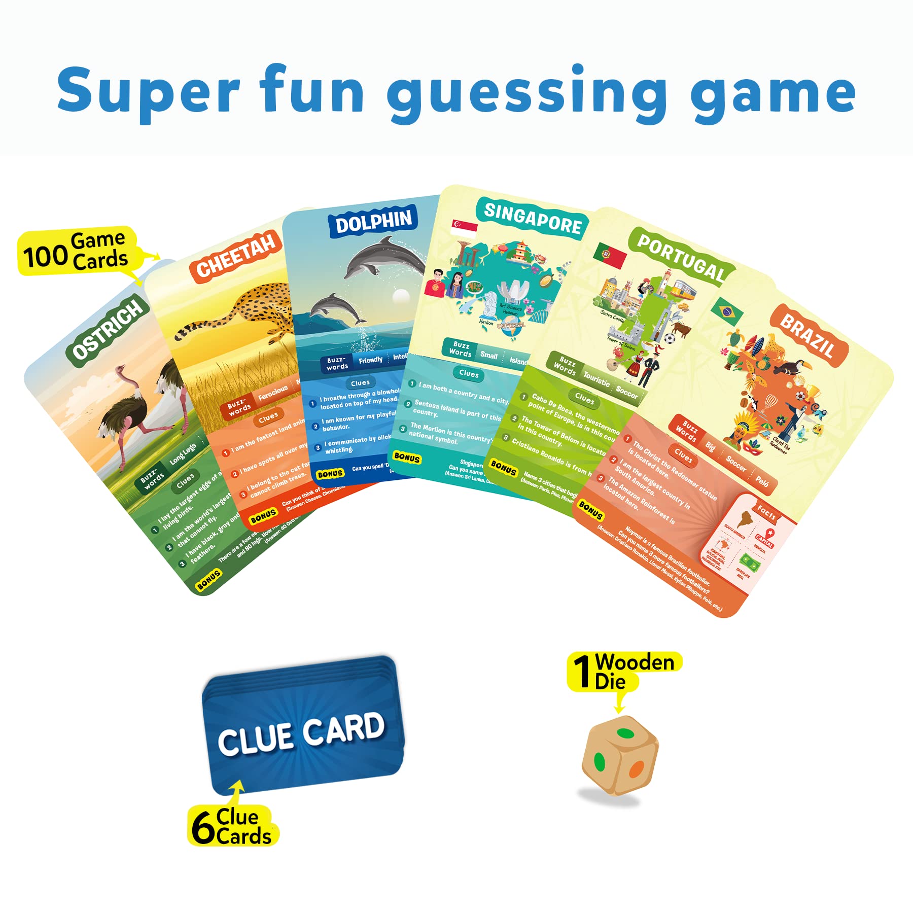 Skillmatics Card Game - Guess in 10 Animal & Countries Combo, Gifts for 6 Year Olds and Up, Quick Game of Smart Questions, Fun Family Game