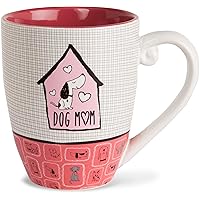 Pavilion Gift Company Dog Mom Coffee Mug Tea Cup, 20 oz, Pink