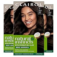 Natural Instincts Demi-Permanent Hair Dye, 3 Brown Black Hair Color, Pack of 3