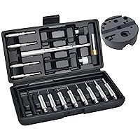 Roll Pin Punch Set with Hammer and Hollow, Steel, Plastic Punches - Complete Repair Tool Kit (with Bench Block)