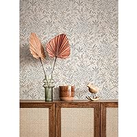 RoomMates RMK12384PLW Cat Coquillette Porcelain Garden Peel and Stick Wallpaper, Taupe, Grey