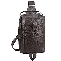 AOCINA Unisex Sling Bag Crossbody Fanny Pack for Men & Woman Vegan Leather Cross Body Purse Belt Backpack Travel Hiking(Dark Coffee)