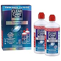 Plus Cleaning Solution with Lens Case, Twin Pack, Multi, 12 Oz, Pack of 2