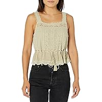 Lucky Brand Women's Vintage Embroidered Lace Bubble Tank