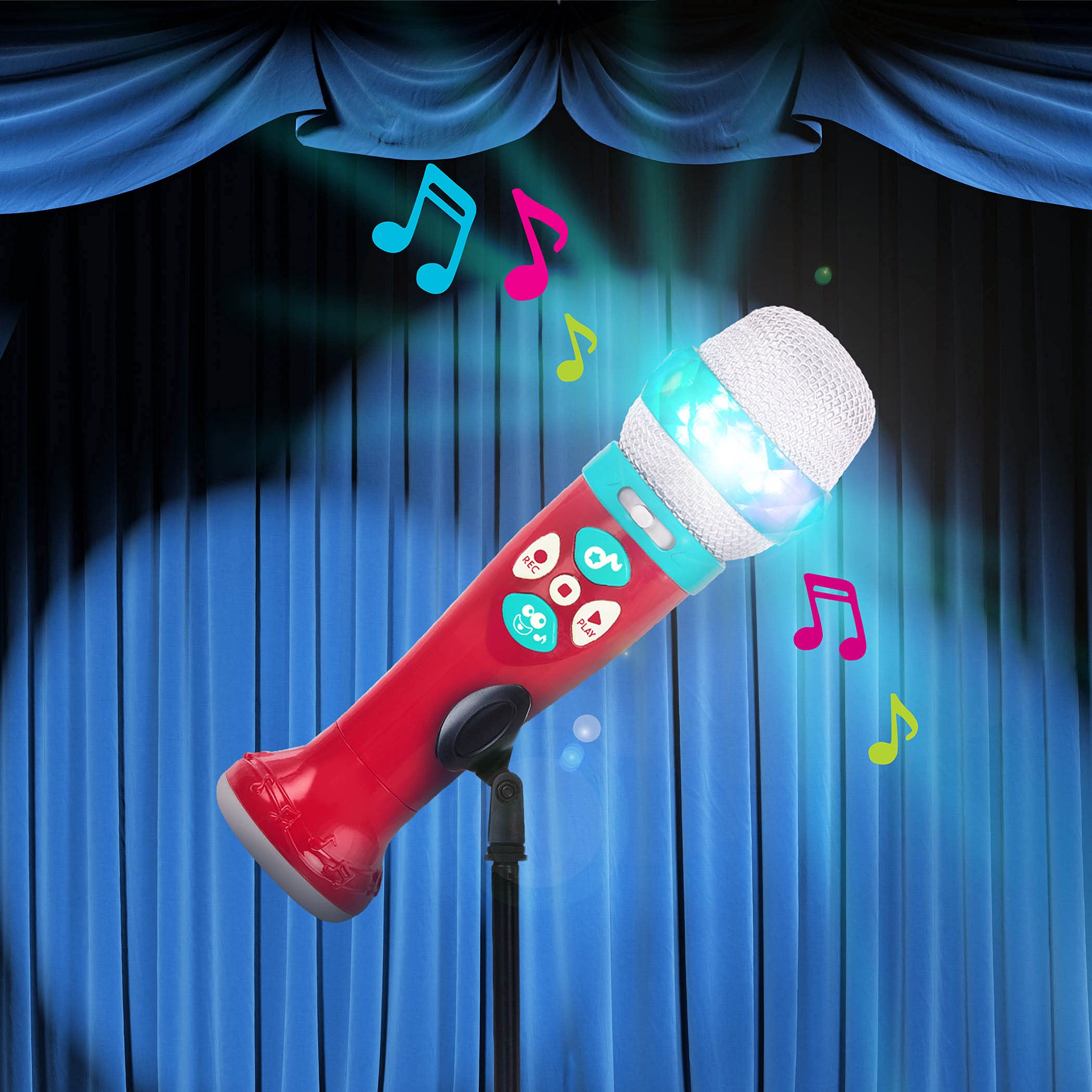 Battat – Musical Light Show Microphone – Light-Up Sing-Along Mic with 5 Songs and Record Functions for Kids 2 Years + (Bluetooth)