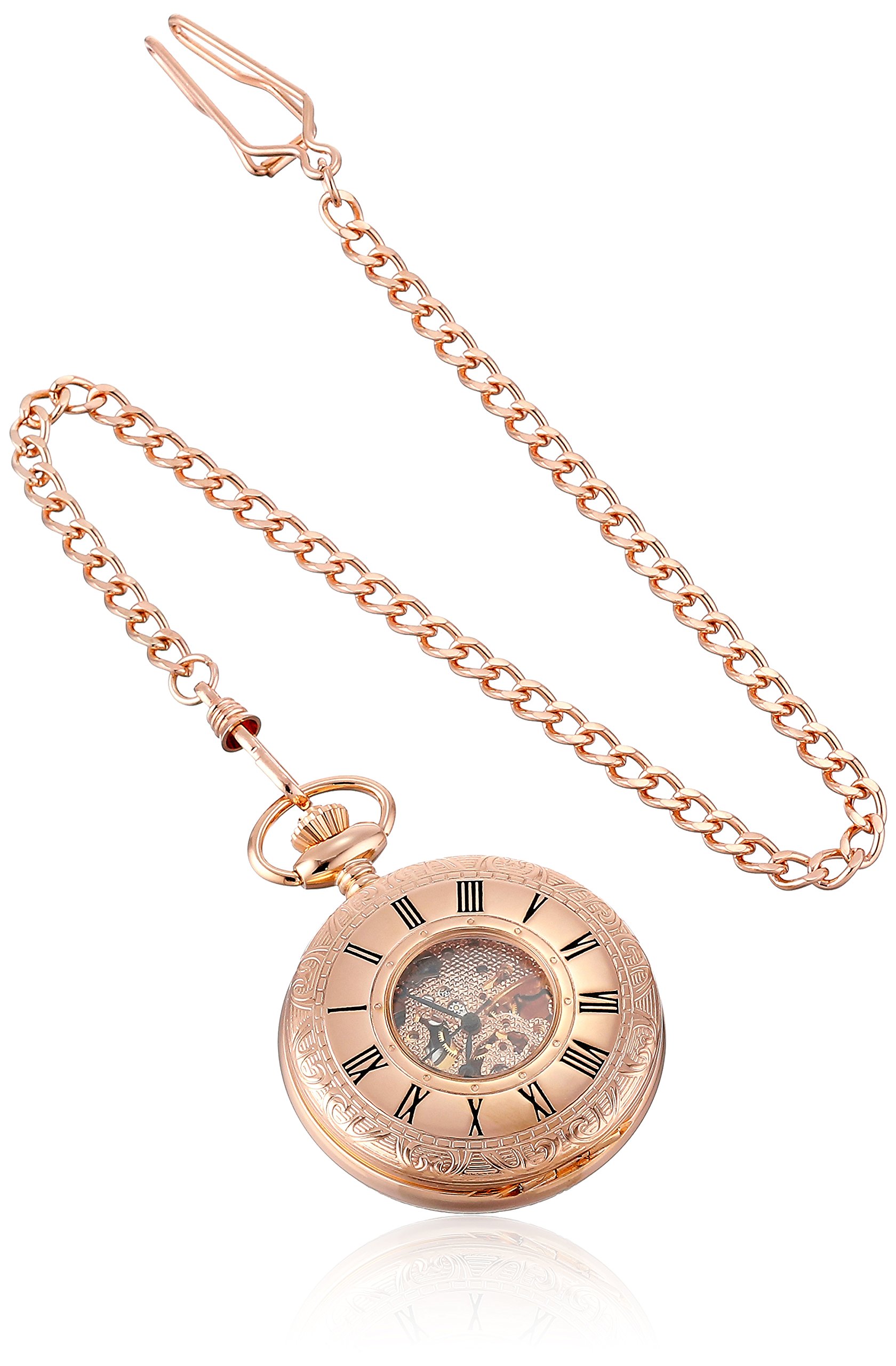Charles-Hubert, Paris Rose Gold-Plated Mechanical Pocket Watch