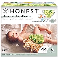 The Honest Company Clean Conscious Diapers | Plant-Based, Sustainable | Spring '23 Limited Edition Prints | Club Box, Size 6 (35+ lbs), 44 Count