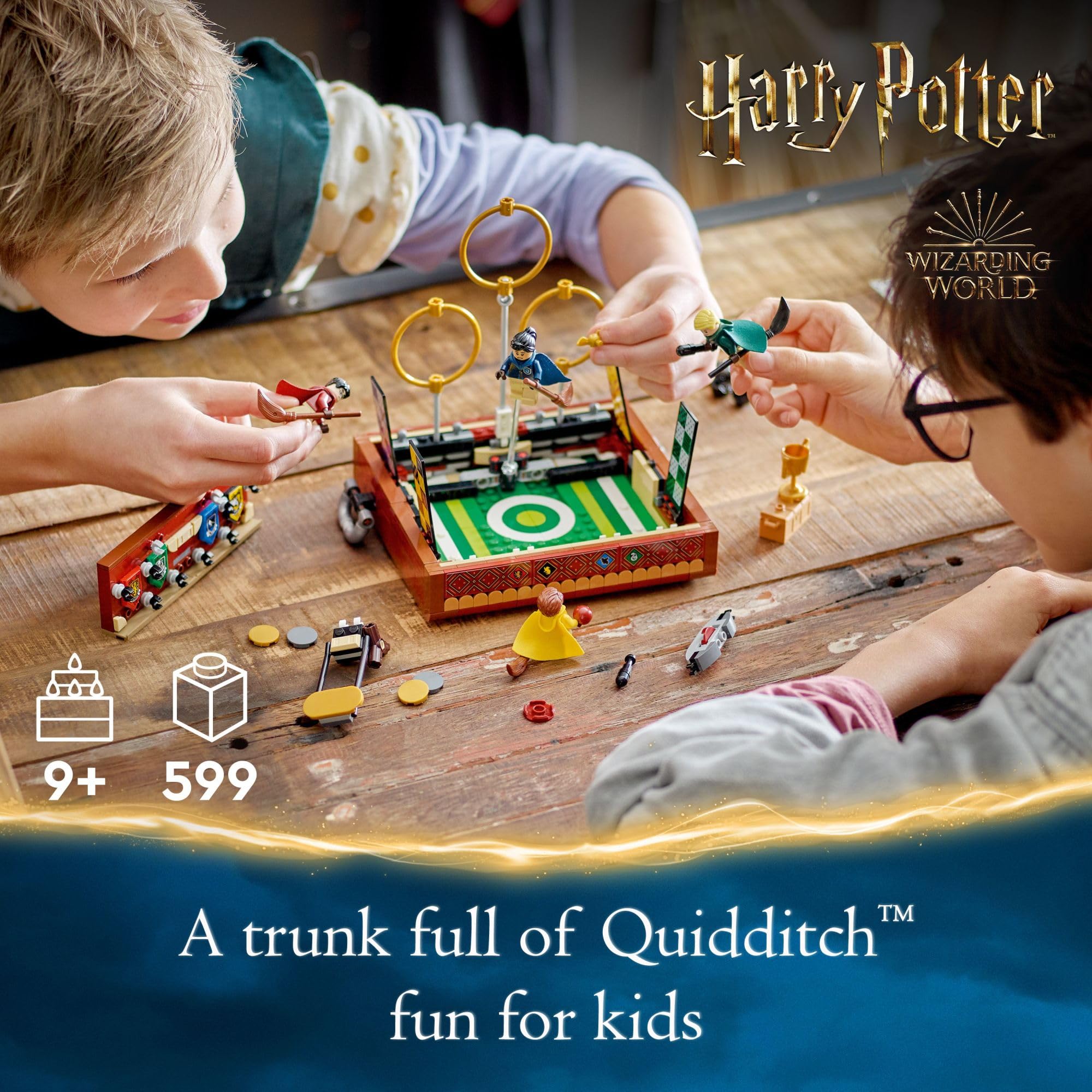 LEGO Harry Potter Quidditch Trunk 76416 Buildable Harry Potter Toy; Birthday Gift Idea for Kids Aged 9+; Open the Buildable Box to Reveal a Quidditch Playing Arena; Includes 4 Customizable Minifigures