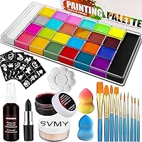 26 Colors Face & Body Paint Palette Kit ,Halloween Makeup Kit, face painting kit professional, Ideal for Halloween Cosplay Party SFX Arty Stage Makeup(26-Colors Set)