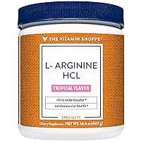 L-Arginine HCl Amino Acid Powder - Nitric Oxide Booster & Supports Cardiovascular Health - Tropical Flavor (50 Servings)