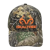 Realtree Edge Blaze Trucker-Kappe mit orangefarbenem Logo, Netzrücken, Snapback, Schweißband, niedriges mittleres Profil, strukturiertes, vorgebogenes Visier, Camouflage-Mütze, Mehrfarbig,