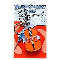MunnyGrubbers - Original World's Smallest Violin Toy Keychain with Playable Sad Music - Mini Tiny Violin Keychain with Sound - Meme - Novelty - Funny - Joke - Gift - (WSV-V1-1P)