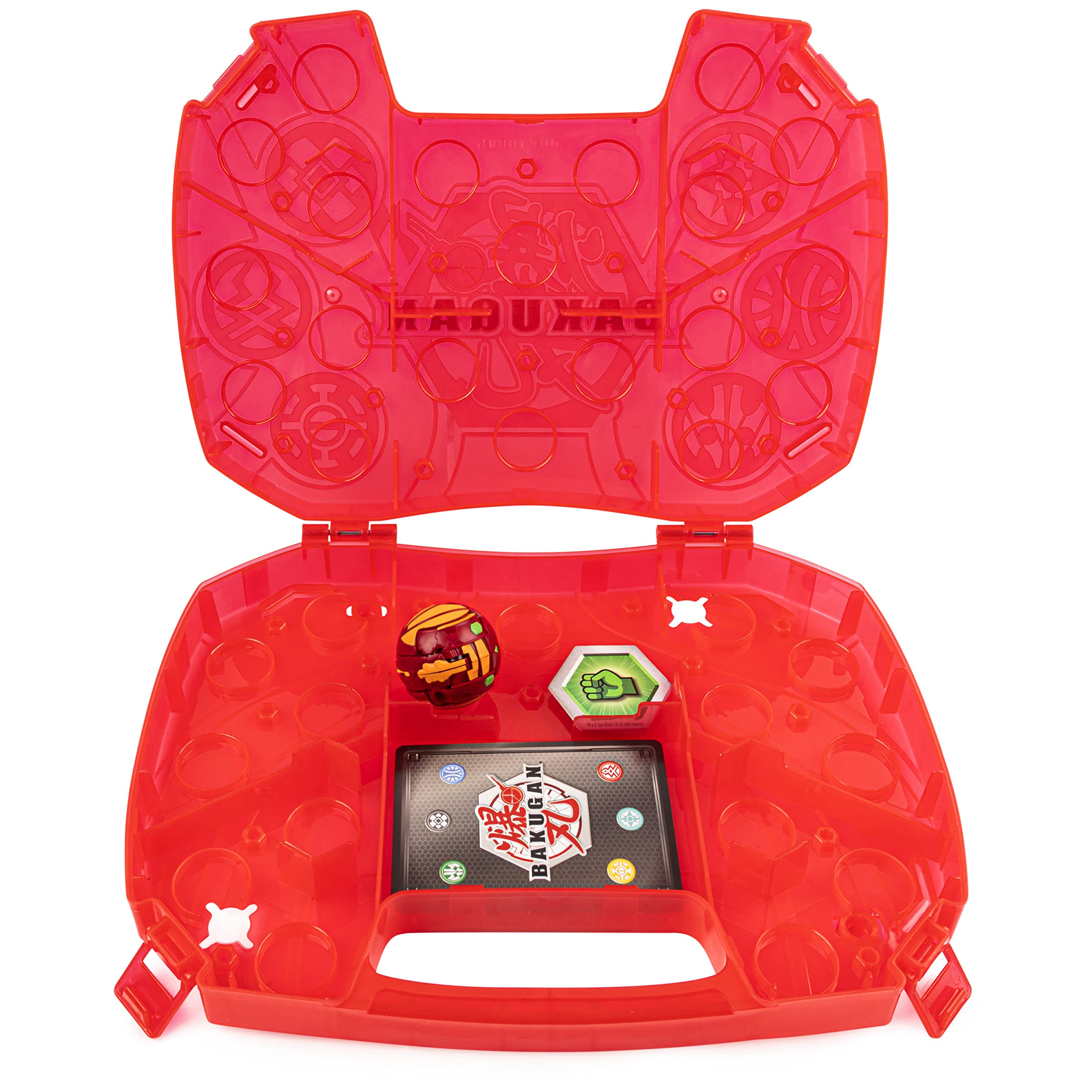 Bakugan, Baku-Storage Case with Dragonoid Collectible Action Figure and Trading Card, Red