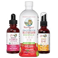 MaryRuth's B Complex Liquid Drops, Liquid Morning Multivitamin, and Vegan Vitamin D3 + K2, 3-Pack Bundle for Neuro Support, Metabolism, Immunity, Beauty, Energy, Bone Health, Vegan & Non-GMO