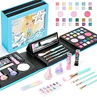 Kids Makeup Kit for Girls, Washable Princess Makeup Girl Toys Pretend Play Games Christmas Birthday Halloween Gift for Kids Age 5 6 7 8 9 10 11 12