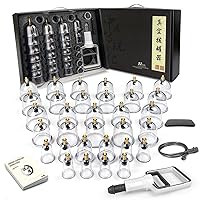 Cupping Therapy Set 32 Cups - Professional Chinese Cupping Set with Pump Suction Cups Supplies for Cellulite Muscle Pain Relief Physical Therapy