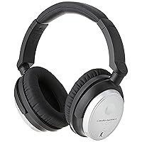 Audio-Technica ATH-ANC7b-SViS QuietPoint Noise-Cancelling Headphones with In-Line Mic & Control,Black