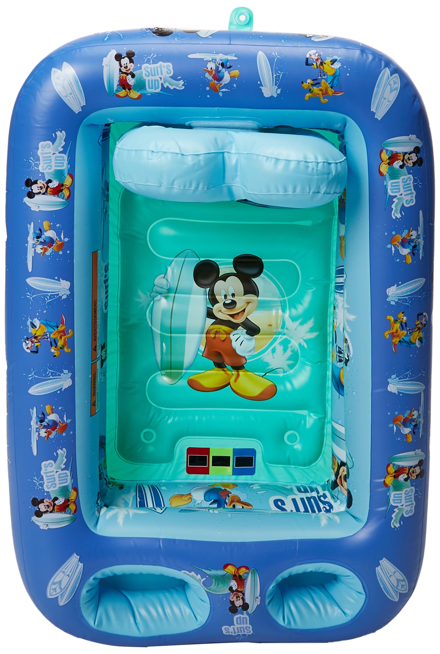 Disney Mickey Mouse Air-Filled Cushion Bath Tub - Free-Standing, Blow up, Portable, Inflatable, Safe Bathing, Baby Bathtub, Toddler Bathtub