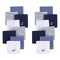 Hudson Baby Unisex Baby 16Pc Super Soft Cotton Washcloths, Anchor, One Size