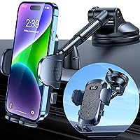 True Military-Grade Car Phone Holder [2024 Upgraded Rotatable Strongest Suction Cup] Cell Phone Mount for Dashboard Windshield Truck Cradle Dash Stand for iPhone 15 14 13 12 Pro Max, Black
