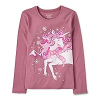 Girls' Long Sleeve Animal Graphic T-Shirt
