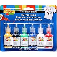 U.S. Art Supply 24 Color Set of Permanent Acrylic Fabric Paint in 2 Ounce Bottles, Plus A 7-Piece Brush Kit - Artists Textile Paint for Clothes, Denim