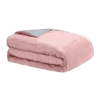 Dream Lab Amethyst and Quartz Crystal Cooling Reversible Weighted Blanket with Removable Cover, 15 Pounds, Soft Pink