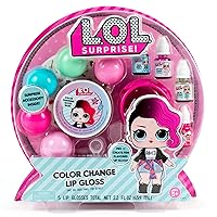 Color Change Lip Gloss By Horizon Group USA, Mix & Create 5 Color Changing Multi Flavored ,DIY Lip Gloss Making Kit, Containers & Decorative Stickers Included.Multicolored