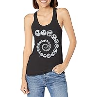 Disney Women's Nightmare Before Christmas Jack Emotions Spiral Slim Fit, Scoop Hem Racerback Tank