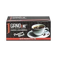 5 Boxes GanoOne Premium Black - Reishi Mushroom Instant Coffee - with Organic Ganoderma Extract - Easy to Use 30 Single-Serve Sachets