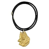 Exclusive Dog Necklace with Gold Plating 24ct - Handmade Jewelry Masterpiece for Dog Lovers – Gold-Plated Dog Necklaces for Men and Women – Belgian Shephard