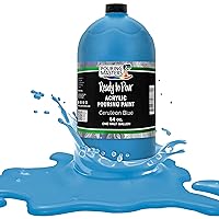 Pouring Masters Cerulean Blue Acrylic Ready to Pour Pouring Paint - Premium 64-Ounce Pre-Mixed Water-Based - for Canvas, Wood, Paper, Crafts, Tile, Rocks and More