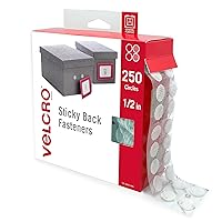 VELCRO Brand Dots with Adhesive | 250pk, White | Small 1/2 Inch Circles | Sticky Back Round Dots for Secure Mounting in Office, School or Home (VEL-30867-AMS)