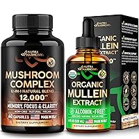 NUTRAHARMONY Mushroom Complex Capsules & Organic Mullein Drops