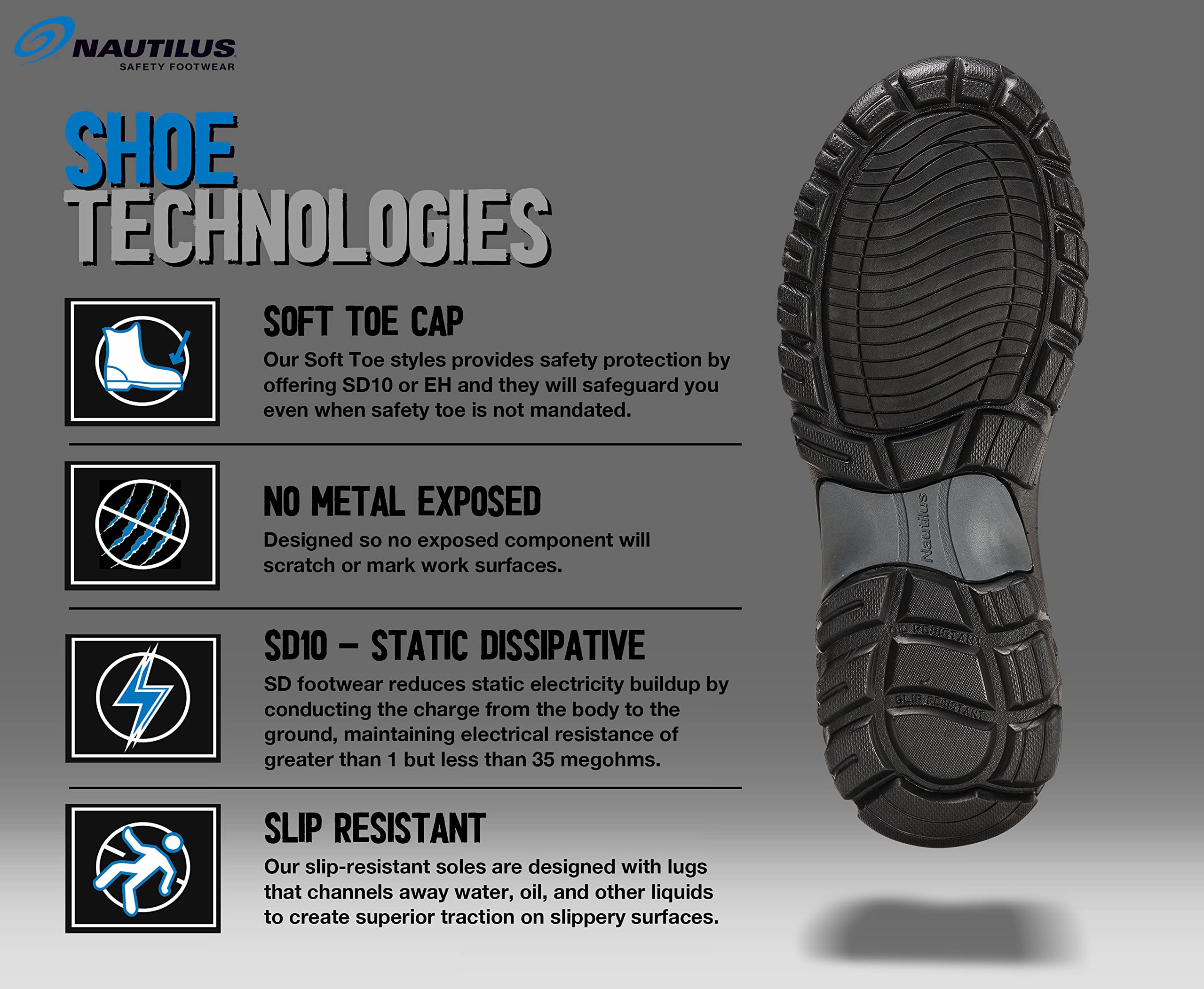 Nautilus Safety Footwear Men's Stratus Industrial Shoe