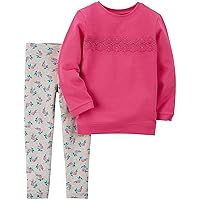 Girls 2 Pc Playwear Sets, Bright Pink, 2T