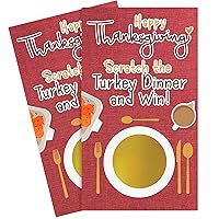 DISTINCTIVS Thanksgiving Party Game Cards – 30 Player Scratch Off Cards – Fall Turkey Dinner Themed Friendsgiving or Family Gathering Party Activity and Icebreaker