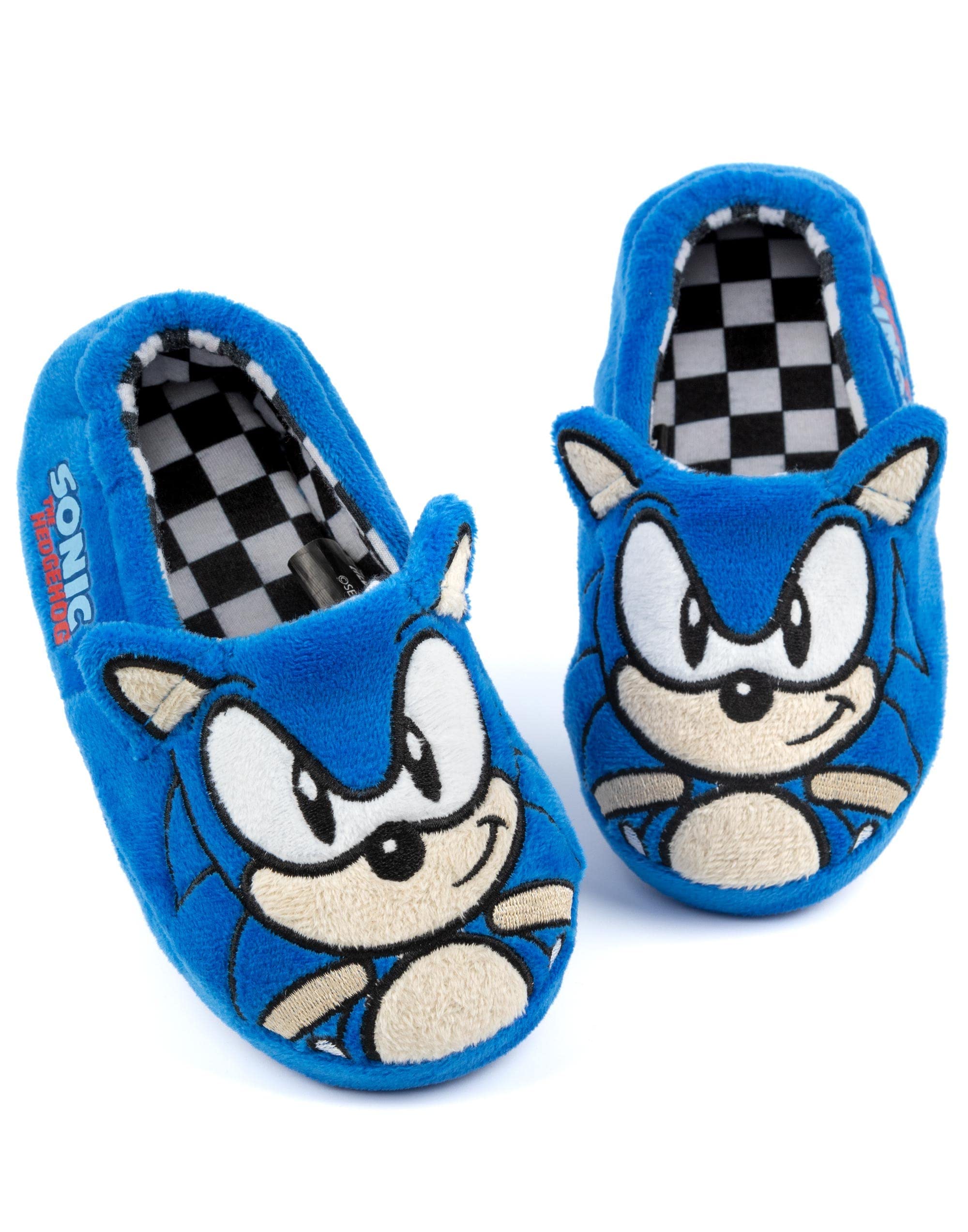 Sonic the Hedgehog Slippers Kids Plush Embroidered Face 3D Character Shoes