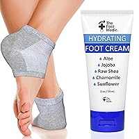 Moisturizing Socks & Foot Cream: Cracked Heel Treatment, Heel Socks for Cracked Heel Repair, Silicone Toeless Socks, Spa Gel Socks for Dry Cracked Feet Women, Moisture Pedicure Socks