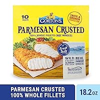 Gorton’s Parmesan Crusted Fish 100% Whole Fillets, Wild Caught Alaskan Pollock, Frozen, 10 Count, 18.2 Ounce Resealable Bag