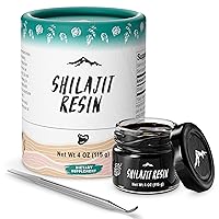 Pure Himalayan Shilajit Resin with Spoon - 115g Maximum Potency Natural Shilajit Supplement with 85+ Trace Minerals & Fulvic Acid for Energy & Immune Support - 115g / 4oz