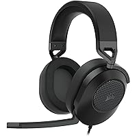 Corsair HS65 Surround Gaming Headset (Leatherette Memory Foam Ear Pads, Dolby Audio 7.1 Surround Sound on PC and Mac, SonarWorks SoundID Technology, Multi-Platform Compatibility) Carbon (Renewed)