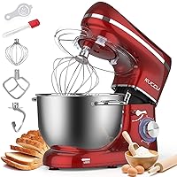 Red 2x Beaters 2x Dough Hooks & Whisk VonShef 2 in 1 Twin Hand and Stand Mixer 300W with 5 Speeds & Turbo Function includes 3.5L Bowl 