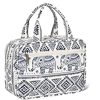 Narwey Full Size Toiletry Bag Women Large Makeup Bag Organizer Travel Cosmetic Bag for Toiletries Essentials Accessories (Elephant)