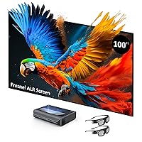 NexiGo Aurora Pro Bundle, Ultra Short Throw 4K Tri-Color Laser TV, Home Theater Laser TV, with 100